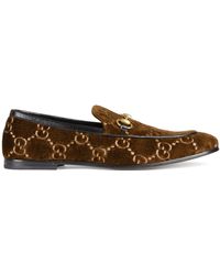 Gucci Jordaan Herrenloafer aus GG Samt - Braun