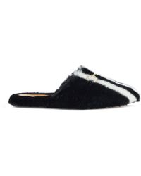 Gucci Horsebit-detailed Goat Hair Slippers in Natural | Lyst