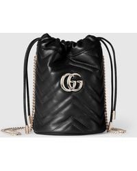 Gucci - "Gg Marmont" Bucket Bag - Lyst