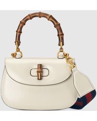 Gucci - 〔グッチ バンブー 1947〕 スモール トップハンドルバッグ, ホワイト, Leather - Lyst
