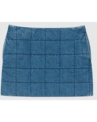 Gucci - Quilted Denim Skirt - Lyst