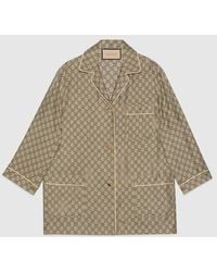 Gucci - GG Supreme Silk Shirt - Lyst