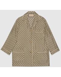 Gucci - Gg Supreme Silk Shirt - Lyst