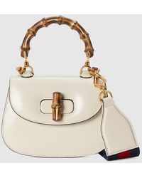 Gucci - 〔グッチ バンブー 1947〕ミニ トップハンドルバッグ, ホワイト, Leather - Lyst