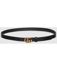 Gucci - Belt Gold Double G Buckle Leather 397660 4cm (GGB1001) - Lyst