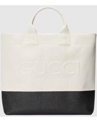 Gucci - Bolso Tote de Lona con Detalle En Relieve - Lyst