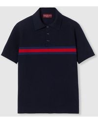 Gucci - Polo De Piqué De Algodón Con Tribanda Web, Talla - Lyst