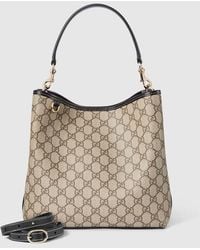 Gucci - Gg Emblem Medium Bucket Bag, Gg Canvas - Lyst