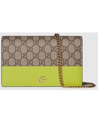Gucci - Gg Marmont Bi-Color Wallet On Chain, Leather - Lyst