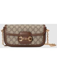 Gucci - 〔グッチ ホースビット 1955〕ショルダーバッグ, ベージュ, GGキャンバス - Lyst