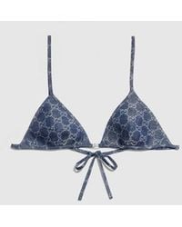 Gucci - Gg Light Cotton Denim Jacquard Top, Size 38 It, Ready-To-Wear - Lyst