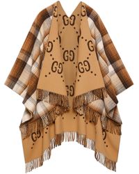 Gucci Reversible gg Wool Cape - Natural