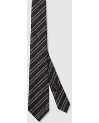 Gucci - Interlocking G Horsebit Belt Silk Tie, Silk - Lyst