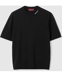 Gucci - Silk Cotton T-Shirt With Intarsia, Ready-To-Wear - Lyst