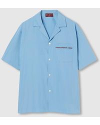 Gucci - Regular Fit Cotton Shirt With Web - Lyst