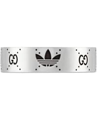 Gucci Adidas X Engraved Extra-wide Ring in Metallic | Lyst