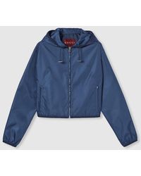 Gucci - Gabardine Jacket With Metal Logo - Lyst