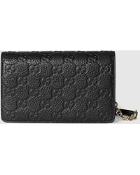 Gucci - Gg Emblem Wallet On Chain - Lyst