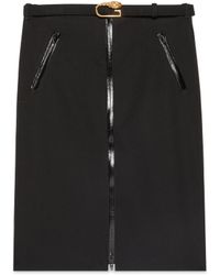 Gucci - Wool Skirt With Detachable Belt - Lyst
