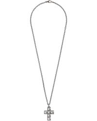 Gucci Necklace With Square G Cross - Green