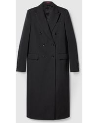 Gucci - ウール ダブルブレスト ロングコート, ブラック, ウェア - Lyst