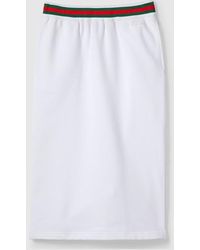 Gucci - Falda De Punto De Algodón Con Tribanda Web, Talla - Lyst