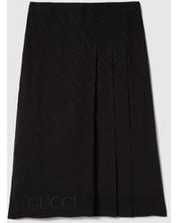 Gucci - シルクジャカード スカート, ブラック, ウェア - Lyst