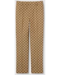 Gucci - Hose Aus Gg Canvas, Grösse - Lyst