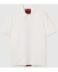 Gucci - Knit Wool Polo Shirt With Web - Lyst