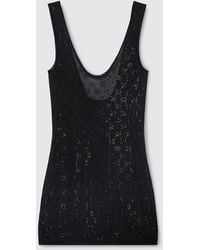 Gucci - Gg Crystal Embroidered Dress - Lyst