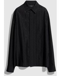 Gucci - Silk Habotai Shirt With Jacquard Detail, Size 38 It, Ready-To-Wear - Lyst