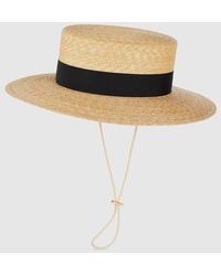 Gucci - Straw Boater Hat - Lyst