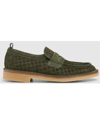 Gucci - Loafer With Web, Suede - Lyst