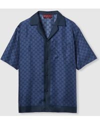 Gucci - Camisa Bowling De Sarga De Seda Estampada, Talla - Lyst