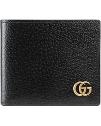 Gucci GG Marmont Leather Bi-fold Wallet in Black for Men - Lyst