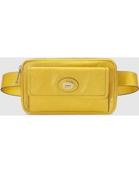 Gucci Gürteltasche aus Leder - Gelb