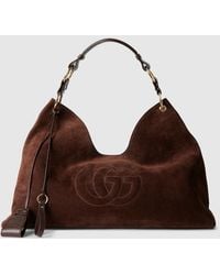 Gucci - Large Shoulder Bag With Double G Detail - Lyst
