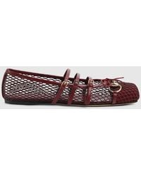 Gucci - 〔グッチ ホースビット〕ウィメンズ フラットバレエシューズ, ボルドー, ファブリック - Lyst