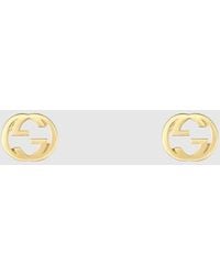 Gucci - Interlocking 18K Stud Earrings - Lyst