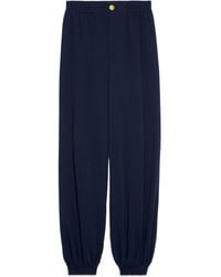 Gucci Cady Viscose Harem Style Trousers - Blue