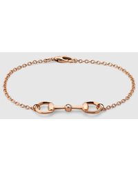 Gucci - Horsebit Diamond 18K Chain Bracelet, Rose - Lyst