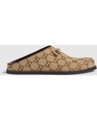 Gucci - Mule With Horsebit, Gg Canvas - Lyst