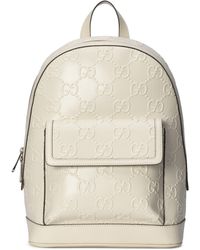 Gucci GG Embossed Backpack - White