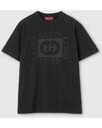 Gucci - Cotton Jersey T-Shirt With Print - Lyst