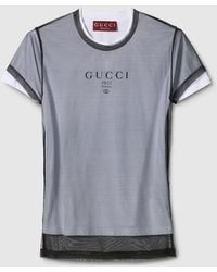 Gucci - Double Layered Jersey T-Shirt With Print - Lyst
