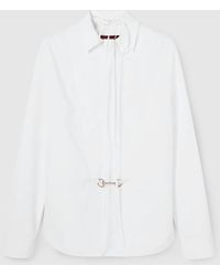 Gucci - Camisa De Popelina De Algodón Con Horsebit, Talla - Lyst