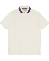 Gucci - Cotton Piquet Polo With Square GG - Lyst