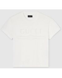 Gucci - Cotton Jersey T-Shirt With Devoré Detail - Lyst