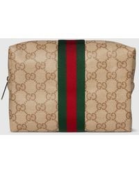 Gucci - Large Cosmetic Case With Web, Gg Canvas - Lyst
