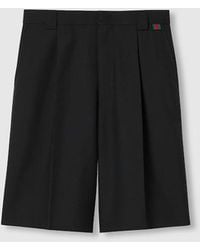 Gucci - Wool Blend Twill Short With Web - Lyst